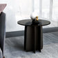 Modern Style Round Glass Table with Metal Base Pedestal Base Coffee Table