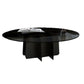 Modern Style Round Glass Table with Metal Base Pedestal Base Coffee Table