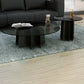 Modern Style Round Glass Table with Metal Base Pedestal Base Coffee Table
