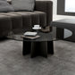 Modern Style Round Glass Table with Metal Base Pedestal Base Coffee Table