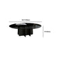 Modern Style Round Glass Table with Metal Base Pedestal Base Coffee Table