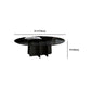 Modern Style Round Glass Table with Metal Base Pedestal Base Coffee Table