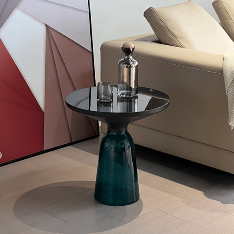 Voetstukbasis ronde moderne stijl glazen tafel met salontafel