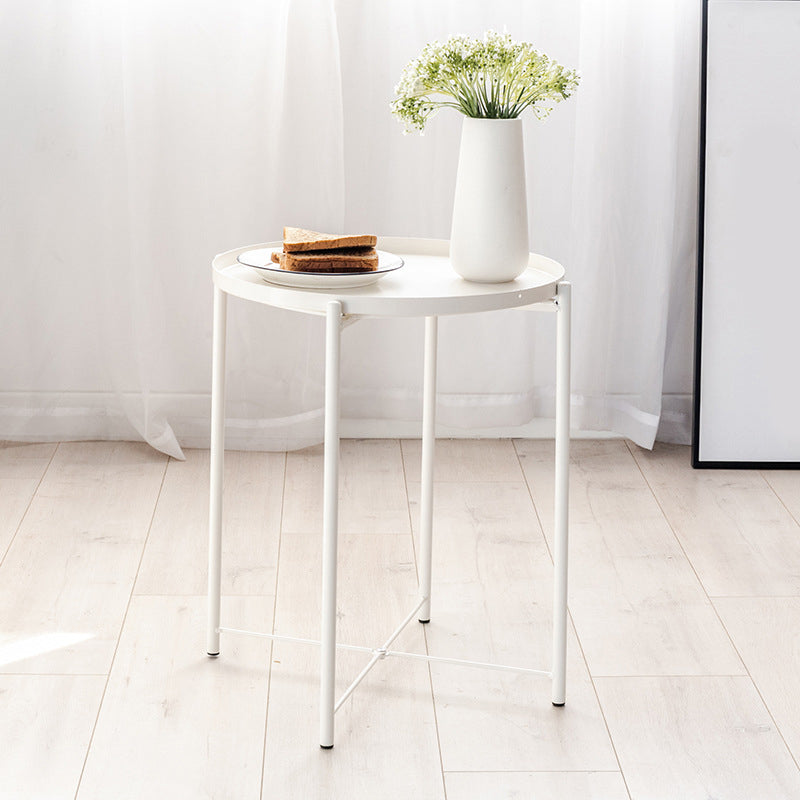 Salon scandinave table ronde de canapé-coffre table de plateau en métal