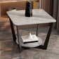Cross Table Base Design Black Metal Base Marble Table Top Square Side Table