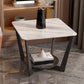 Cross Table Base Design Black Metal Base Marble Table Top Square Side Table