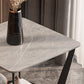 Cross Table Base Design Black Metal Base Marble Table Top Square Side Table