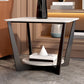 Cross Table Base Design Black Metal Base Marble Table Top Square Side Table