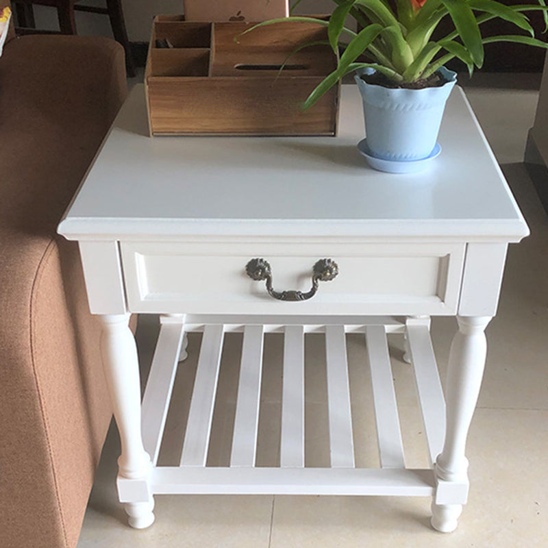 Tavolino in legno di campagna francese tavolino a doppio livello di divano laterale con conservazione