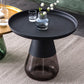Modern Style Black/gold Metal Table Top Glass Base Round Side Table
