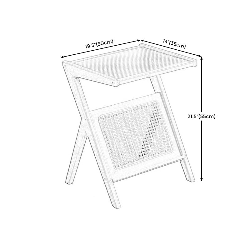 Tavolo di fascia alta in vetro 21.6 "tavolo da gambe a croce alta con scaffale per soggiorno