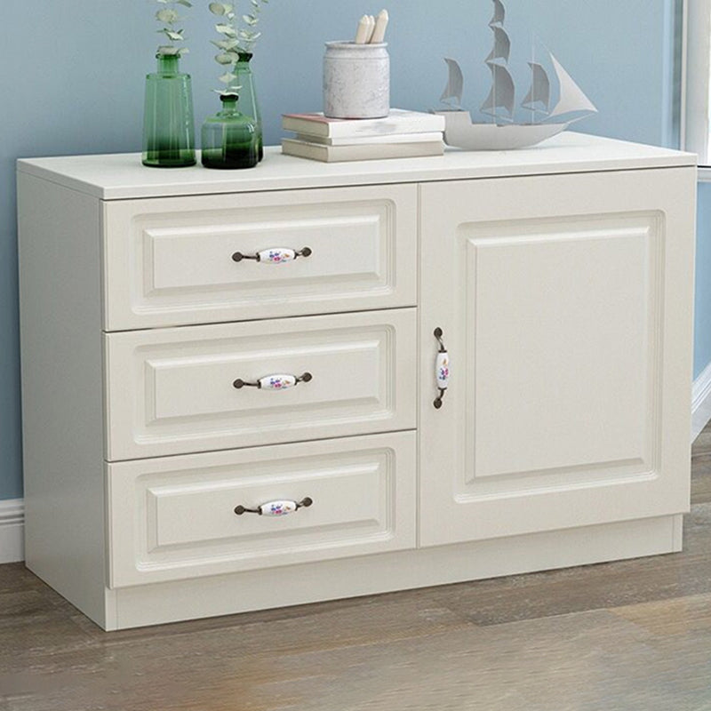 Modern White Accent Chest with Drawers 15.74" Wide Side Cabinet