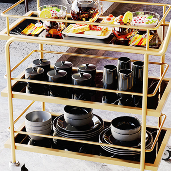 33.86"H Rolling Modern Prep Table Rectangular Metal Prep Table for Home Use