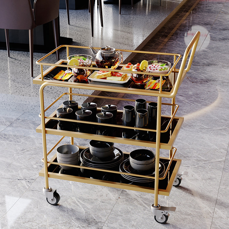 33.86"H Rolling Modern Prep Table Rectangular Metal Prep Table for Home Use