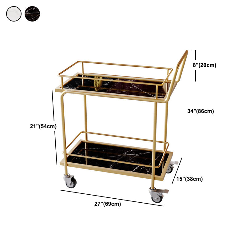 33.86"H Rolling Modern Prep Table Rectangular Metal Prep Table for Home Use