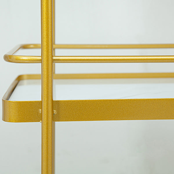 Modern 34.65"H Rolling Prep Table Rectangular Metal Prep Table for Home Use