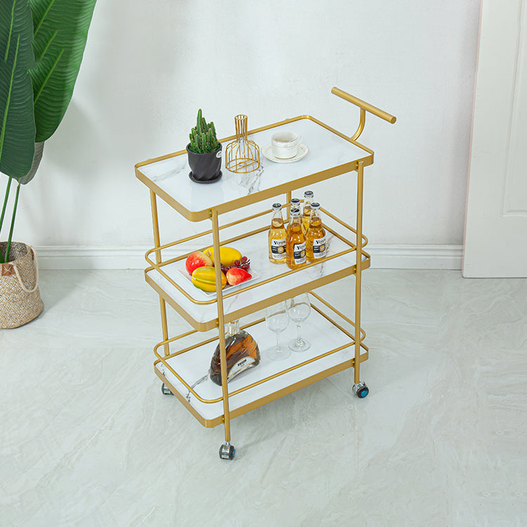 Modern 34.65"H Rolling Prep Table Rectangular Metal Prep Table for Home Use