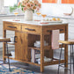 Farmhouse Stationary Kitchen Island Set Wood Rectangular Kitchen Island Set Clearhalo 'furn' 'furn_kitchen_islands_carts' 'Furniture' 'Kitchen & Dining Furniture' 'Kitchen Islands & Carts' 'kitchen_islands_carts' 5452391