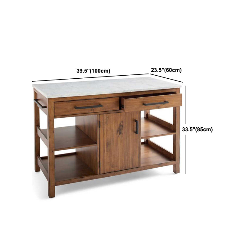 Farmhouse Stationary Kitchen Island Set Wood Rectangular Kitchen Island Set Clearhalo 'furn' 'furn_kitchen_islands_carts' 'Furniture' 'Kitchen & Dining Furniture' 'Kitchen Islands & Carts' 'kitchen_islands_carts' 5452398