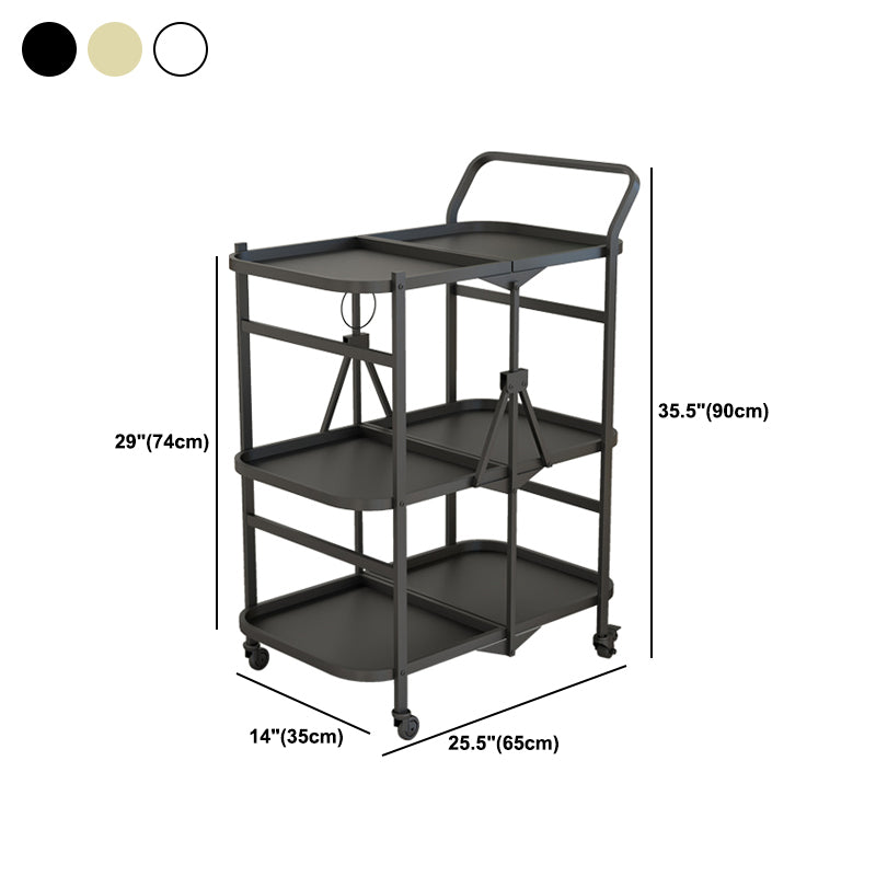 Modern 35.43"H Rolling Prep Table Rectangular Metal Prep Table for Home Use