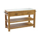Modern Stationary Kitchen Island Set Wood Rectangular Kitchen Island Set for Home Use