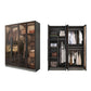 Modern Storage Cabinet with Glass Door Mirrored Finish Cabinet