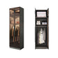 Modern Storage Cabinet with Glass Door Mirrored Finish Cabinet