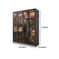 Modern Storage Cabinet with Glass Door Mirrored Finish Cabinet