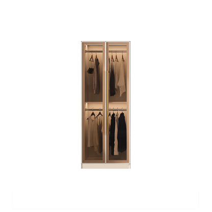 Contemporary Style Wardrobe Glass Wardrobe Closet With Shelves