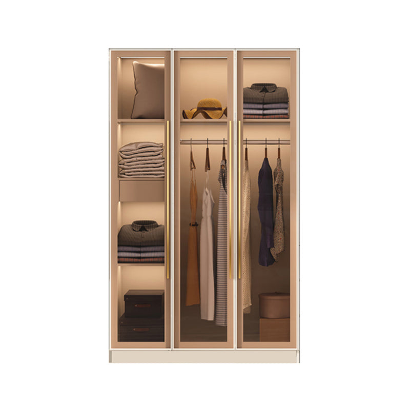Contemporary Style Wardrobe Glass Wardrobe Closet With Shelves