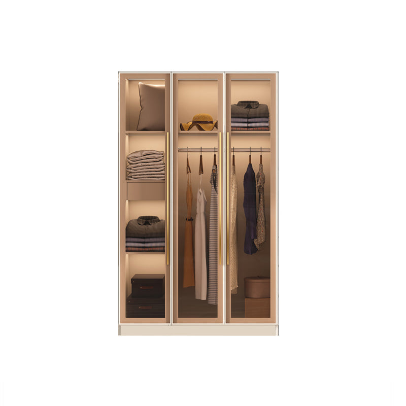 Contemporary Style Wardrobe Glass Wardrobe Closet With Shelves