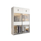 Modern Style Wardrobe White Colour Glass Wardrobe Closet With Drawer
