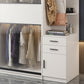 Modern Style Wardrobe White Colour Glass Wardrobe Closet With Drawer