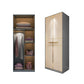 Contemporary Style Wardrobe Wood Wardrobe Closet for Bedroom 31"L x 22"W x 79"H Light Gold Armoires & Wardrobes Clearhalo 'Armoires & Wardrobes' 'armoires_wardrobes' 'Bedroom Furniture' 'furn' 'furn_armoires_wardrobes' 'Furniture' 5452605