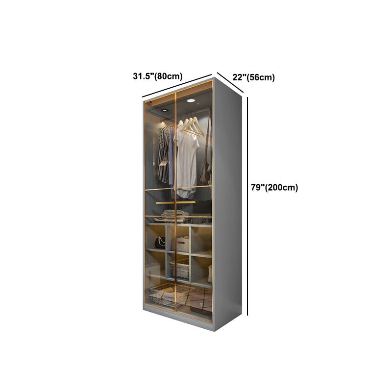 Contemporary Style Wardrobe Wood Wardrobe Closet for Bedroom Clearhalo 'Armoires & Wardrobes' 'armoires_wardrobes' 'Bedroom Furniture' 'furn' 'furn_armoires_wardrobes' 'Furniture' 5452617