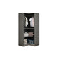 Modern Style Wardrobe Grey Colour Glass Wardrobe Closet for Bedroom 18"L x 19"W x 77"H Armoires & Wardrobes Clearhalo 'Armoires & Wardrobes' 'armoires_wardrobes' 'Bedroom Furniture' 'furn' 'furn_armoires_wardrobes' 'Furniture' 5452838