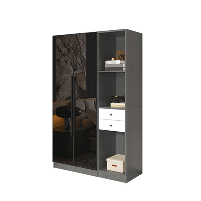Modern Style Wardrobe Grey Colour Glass Wardrobe Closet for Bedroom Clearhalo 'Armoires & Wardrobes' 'armoires_wardrobes' 'Bedroom Furniture' 'furn' 'furn_armoires_wardrobes' 'Furniture' 5452845