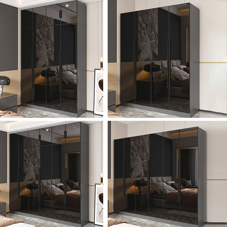 Modern Style Wardrobe Grey Colour Glass Wardrobe Closet for Bedroom Clearhalo 'Armoires & Wardrobes' 'armoires_wardrobes' 'Bedroom Furniture' 'furn' 'furn_armoires_wardrobes' 'Furniture' 5452858