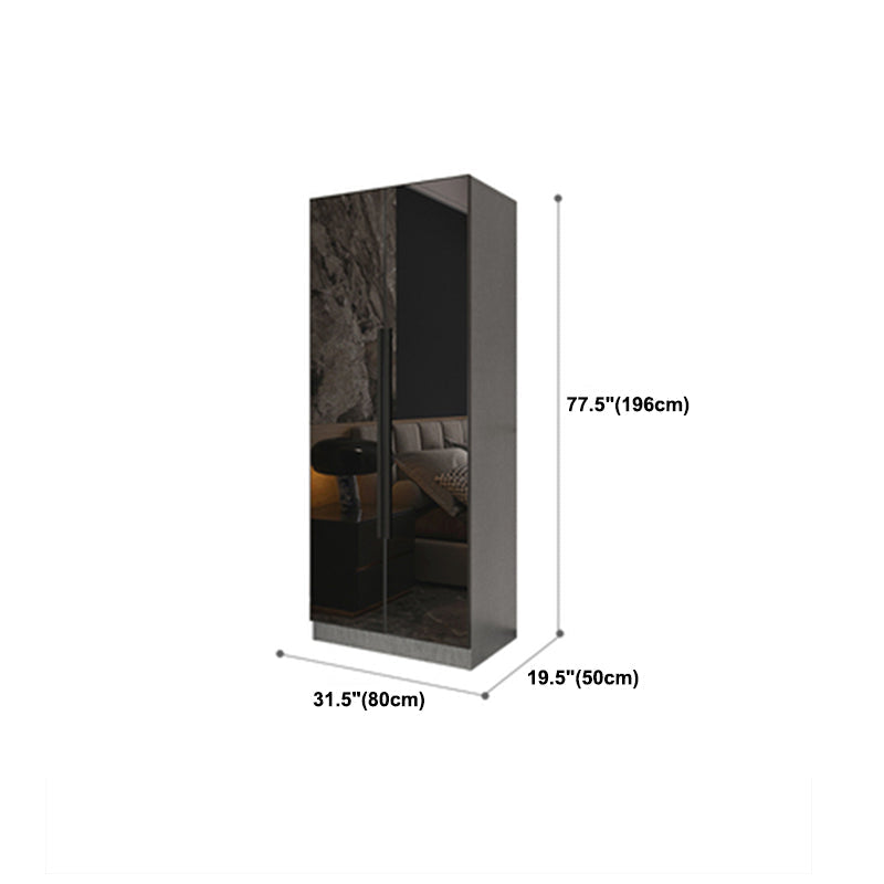 Modern Style Wardrobe Grey Colour Glass Wardrobe Closet for Bedroom Clearhalo 'Armoires & Wardrobes' 'armoires_wardrobes' 'Bedroom Furniture' 'furn' 'furn_armoires_wardrobes' 'Furniture' 5452859