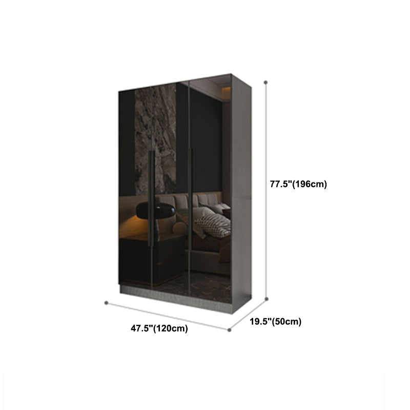 Modern Style Wardrobe Grey Colour Glass Wardrobe Closet for Bedroom Clearhalo 'Armoires & Wardrobes' 'armoires_wardrobes' 'Bedroom Furniture' 'furn' 'furn_armoires_wardrobes' 'Furniture' 5452860