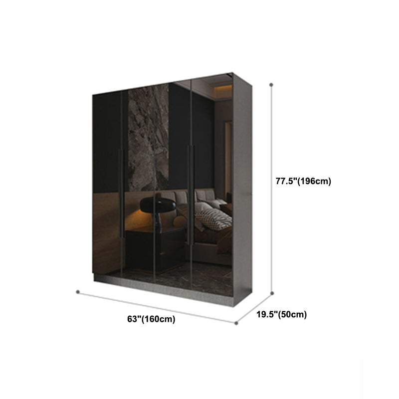 Modern Style Wardrobe Grey Colour Glass Wardrobe Closet for Bedroom Clearhalo 'Armoires & Wardrobes' 'armoires_wardrobes' 'Bedroom Furniture' 'furn' 'furn_armoires_wardrobes' 'Furniture' 5452861
