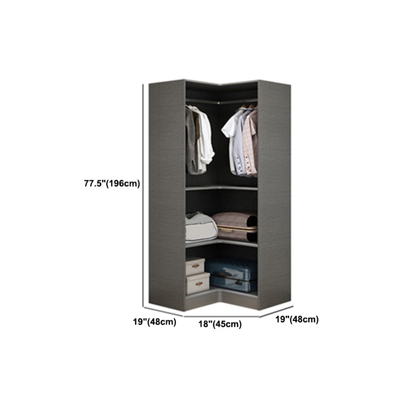 Modern Style Wardrobe Grey Colour Glass Wardrobe Closet for Bedroom Clearhalo 'Armoires & Wardrobes' 'armoires_wardrobes' 'Bedroom Furniture' 'furn' 'furn_armoires_wardrobes' 'Furniture' 5452862