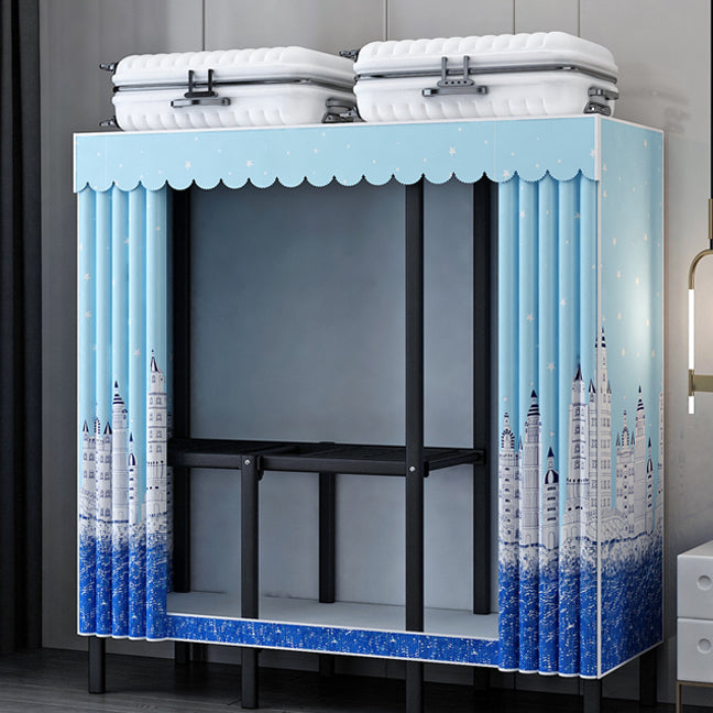 Folding Contemporary Wardrobe Armoire Steel Frame Wardrobe Cabinet for Bedroom