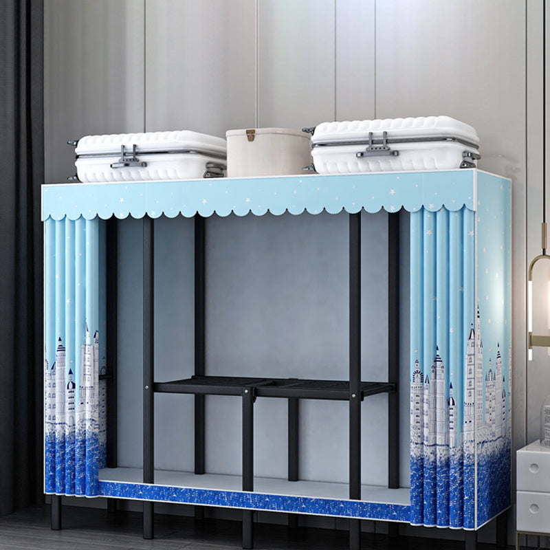 Folding Contemporary Wardrobe Armoire Steel Frame Wardrobe Cabinet for Bedroom