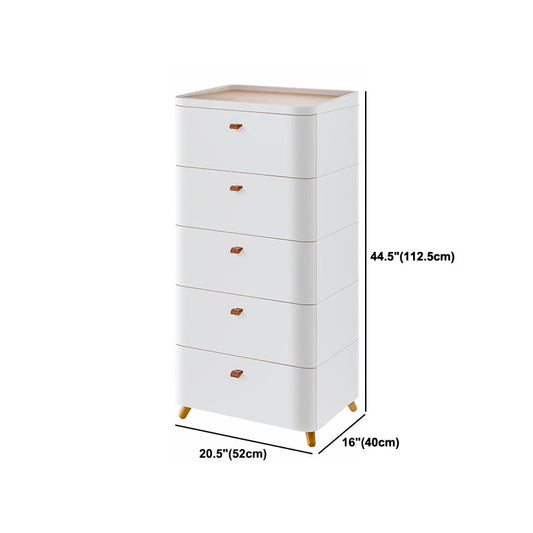 Contemporary Storage Cabinet with Legs White Cabinet with Drawers