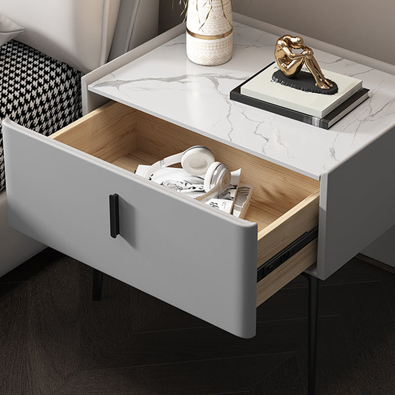 Comodino moderno in legno con comodino a colori solidi alto 19,6 "