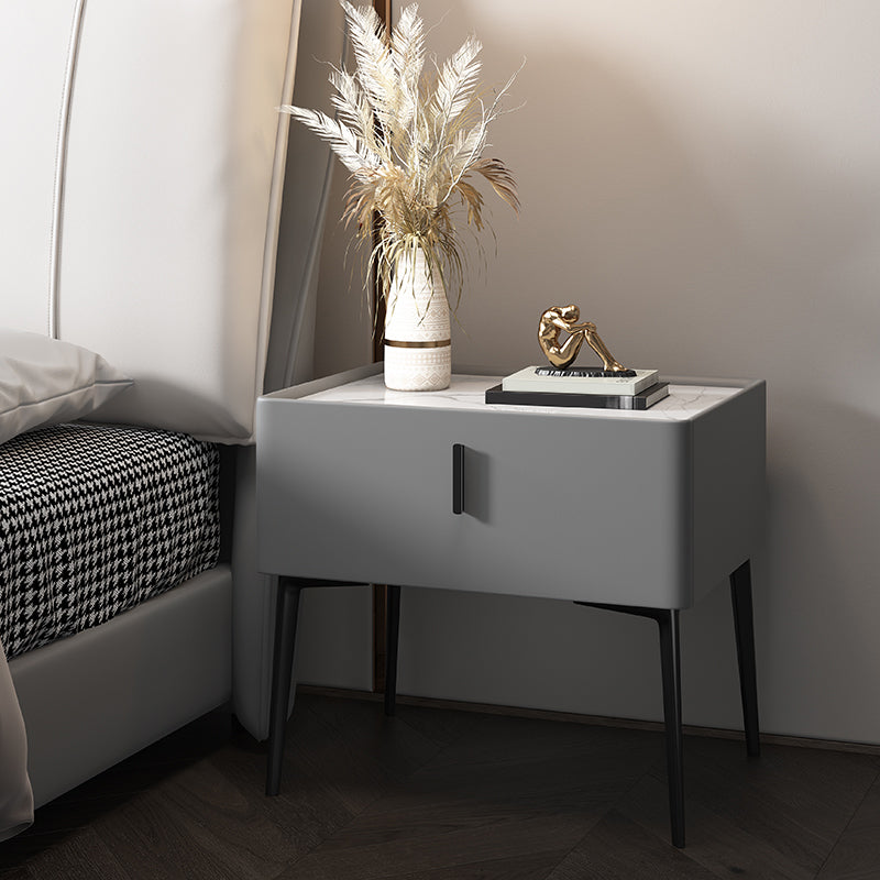 Table de chevet en bois moderne avec tiroir 19,6 "de nuit de couleur unie de haut