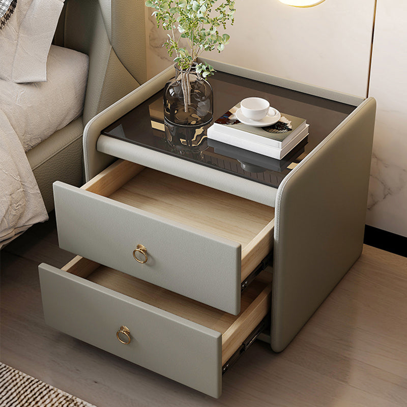 Caja de almacenamiento de cajones de madera maciza contemporánea para dormitorio
