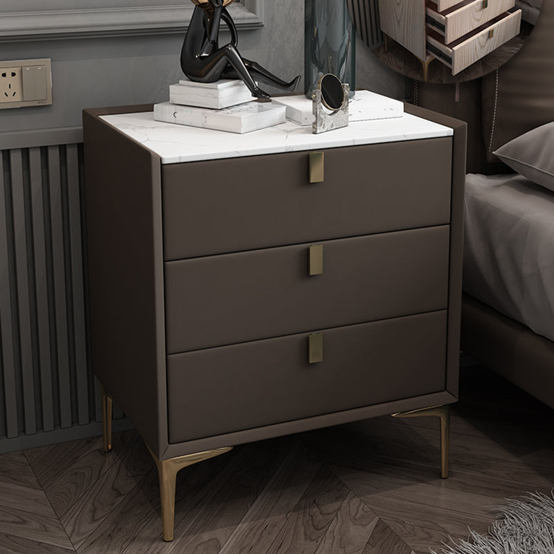 Tableau de tiroir en bois massif table de nuit 2 tiroir