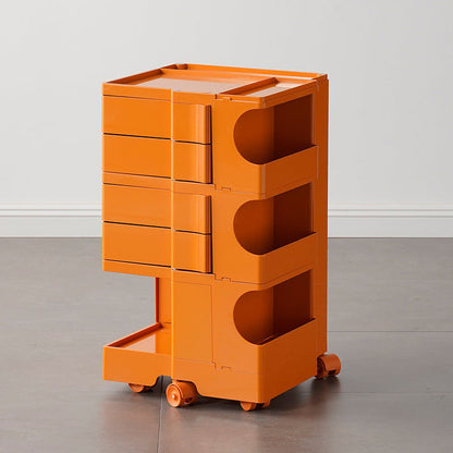 Contemporary Metal Nightstand 18" Wide Accent Table Nightstand with Drawers 17.7"L x 17.7"W x 29.5"H Orange